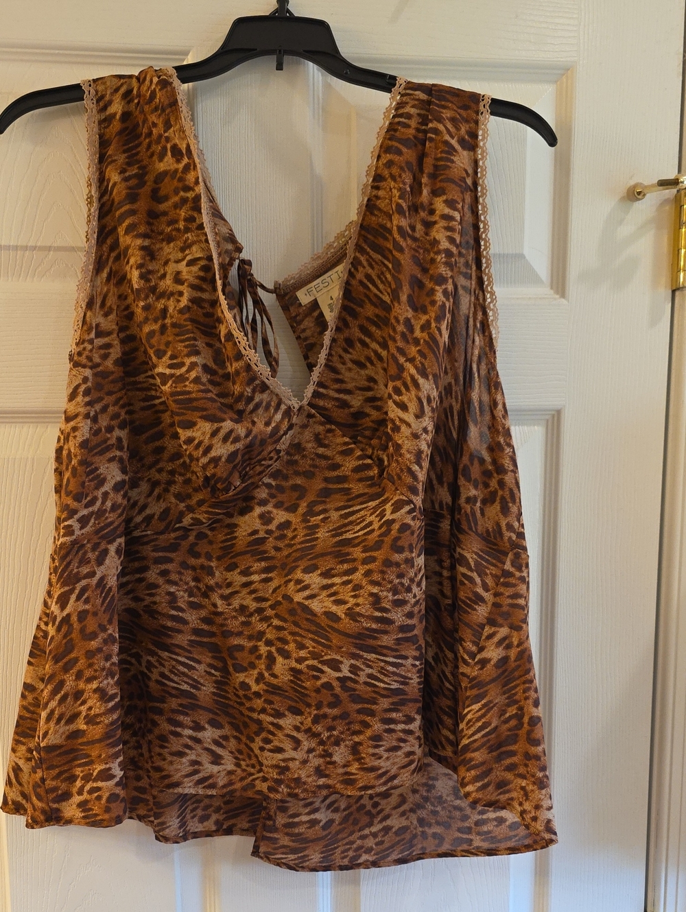 torrid Brown Leopard-Print V-Neck Sleeveless Cami